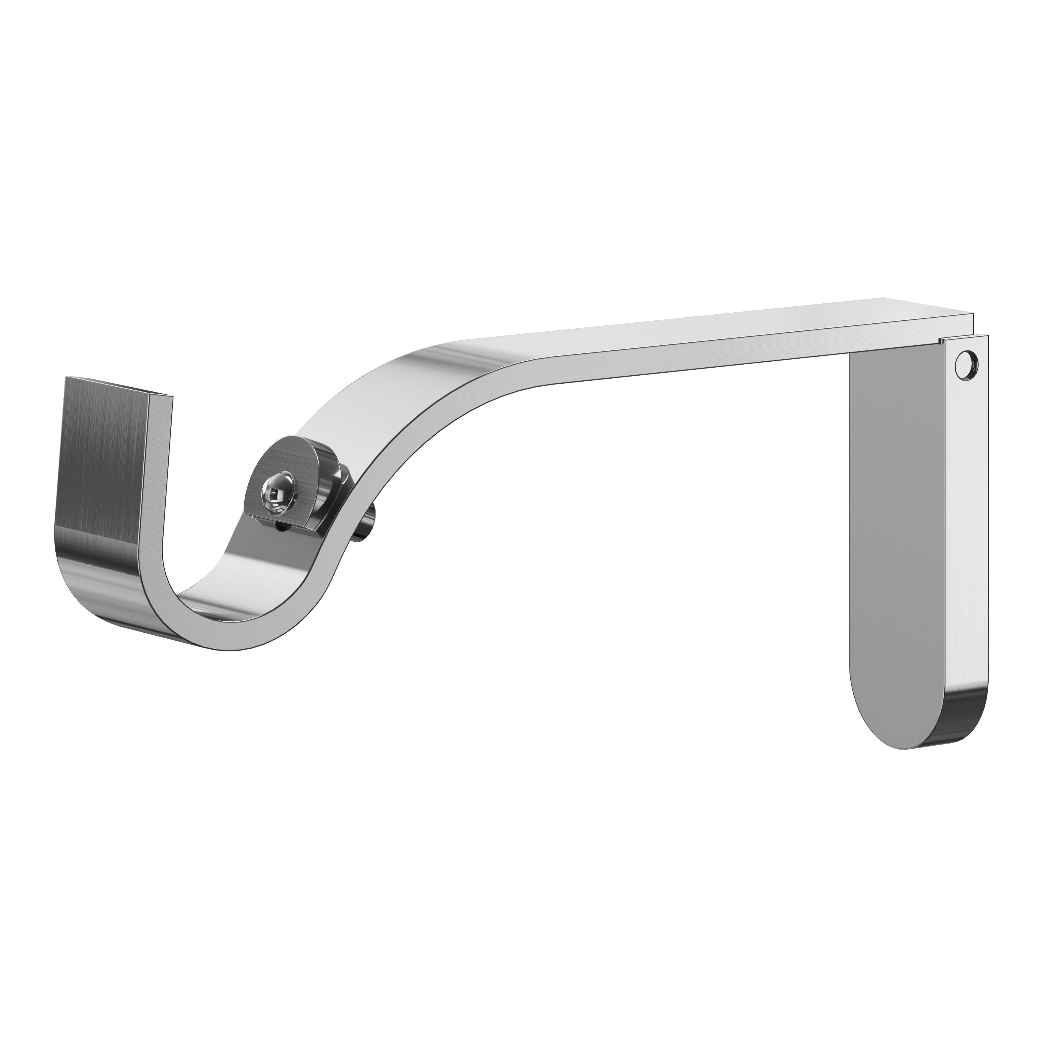 GoodHome Olympe Chrome effect Extendable Cap Single curtain pole set Set, (L)1200mm-2100mm (Dia)19mm