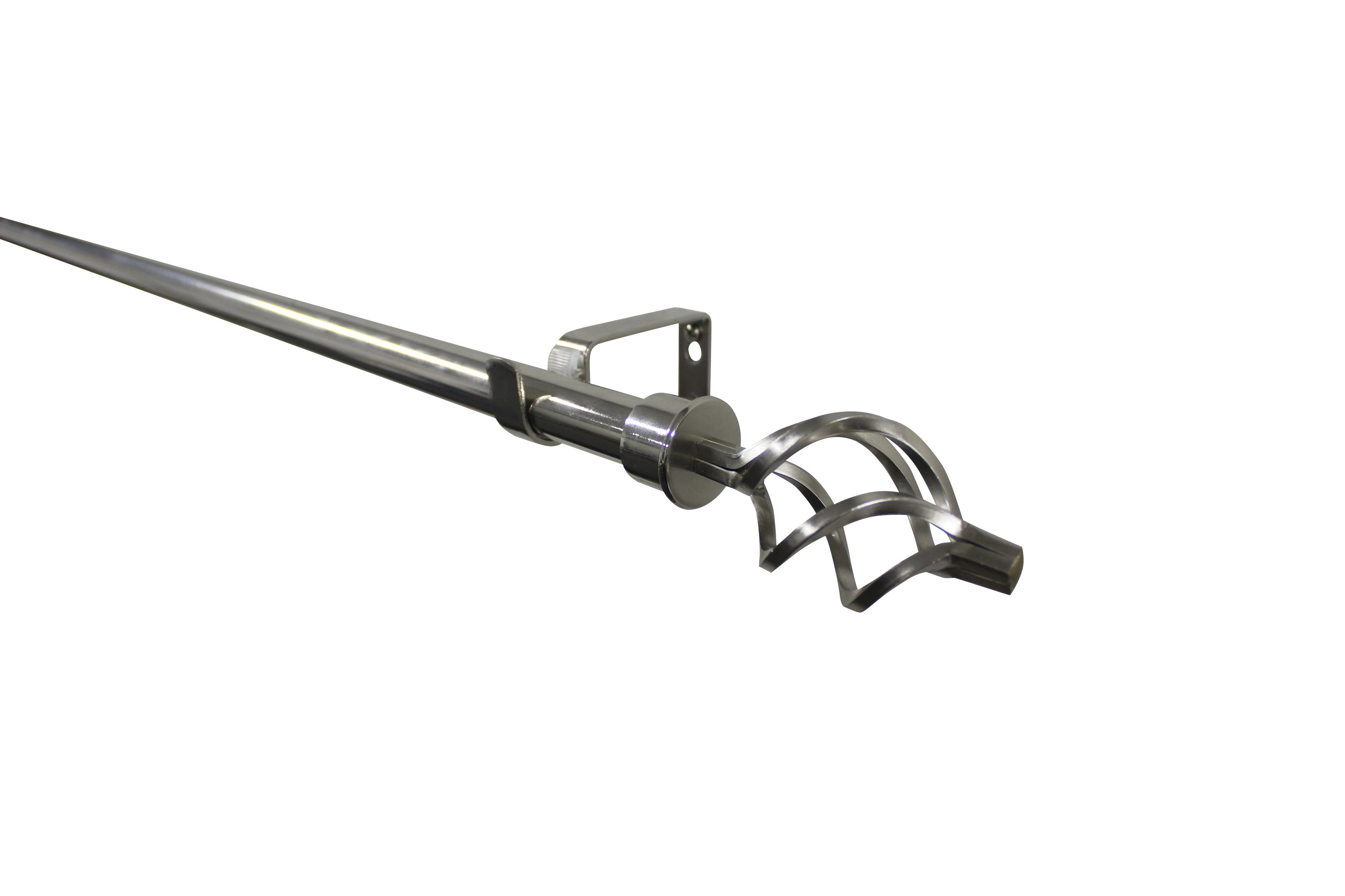 GoodHome Olympe Chrome effect Extendable Swirl Single curtain pole set Set, (L)2000mm-3300mm (Dia)28mm
