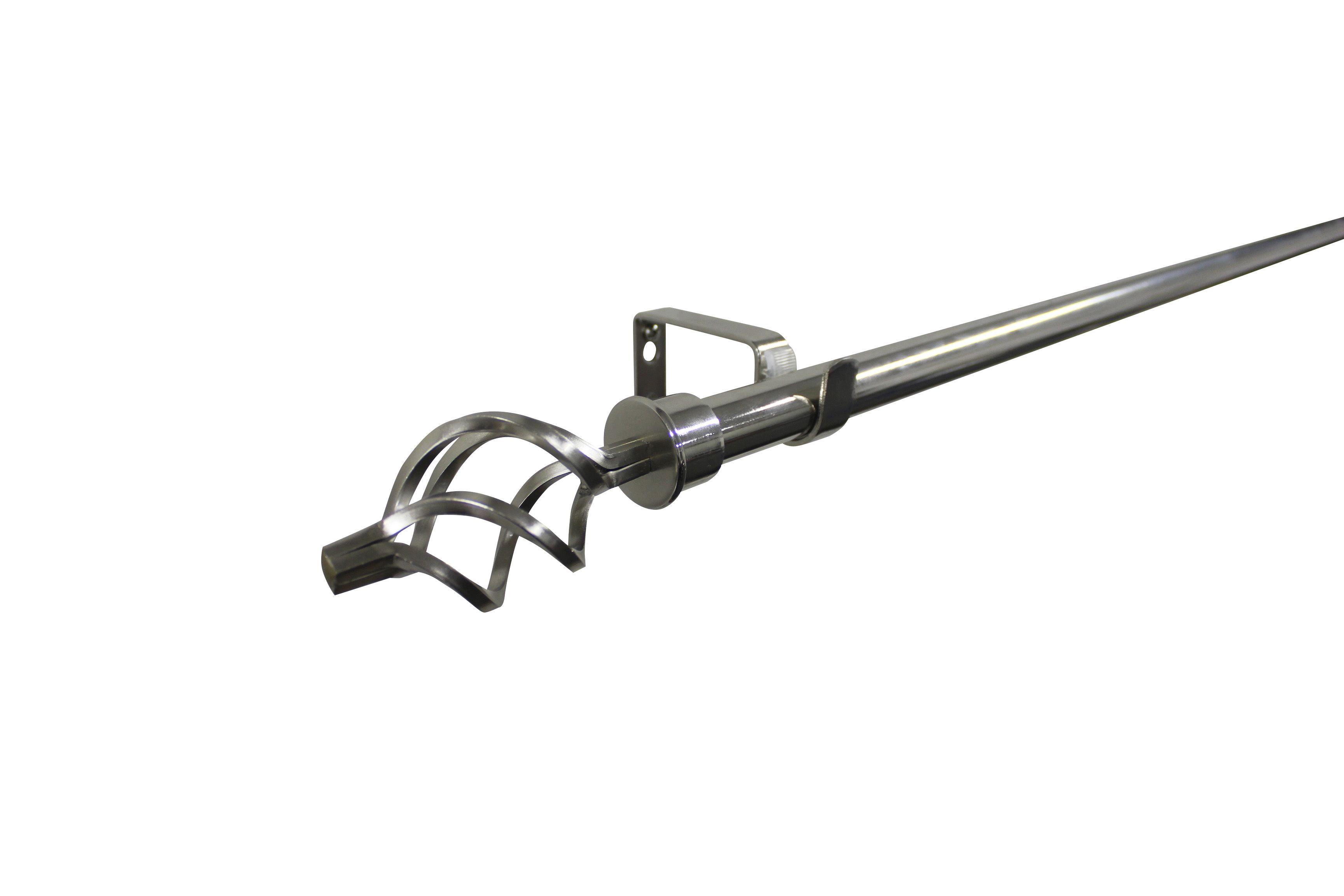 GoodHome Olympe Chrome effect Extendable Swirl Single curtain pole set Set, (L)2000mm-3300mm (Dia)28mm