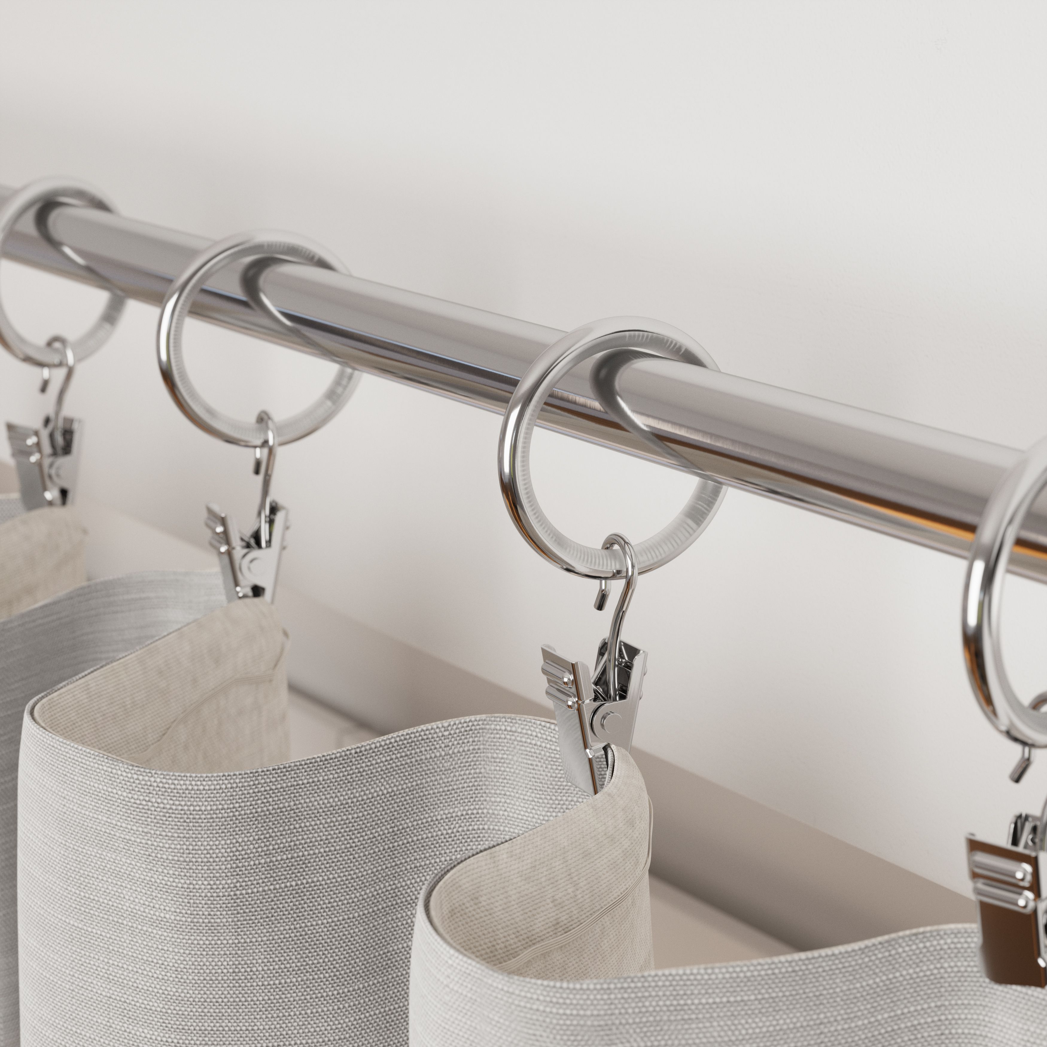 GoodHome Olympe Chrome effect Extendable Swirl Single curtain pole set Set, (L)2000mm-3300mm (Dia)28mm