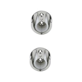 GoodHome Olympe Grey Polished Nickel effect Metal Recess Curtain pole bracket (Dia)28mm, Set of 2