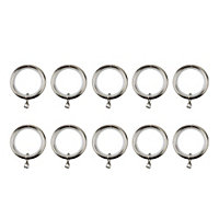 GoodHome Olympe Nickel effect Curtain ring (Dia)28mm, Pack of 10