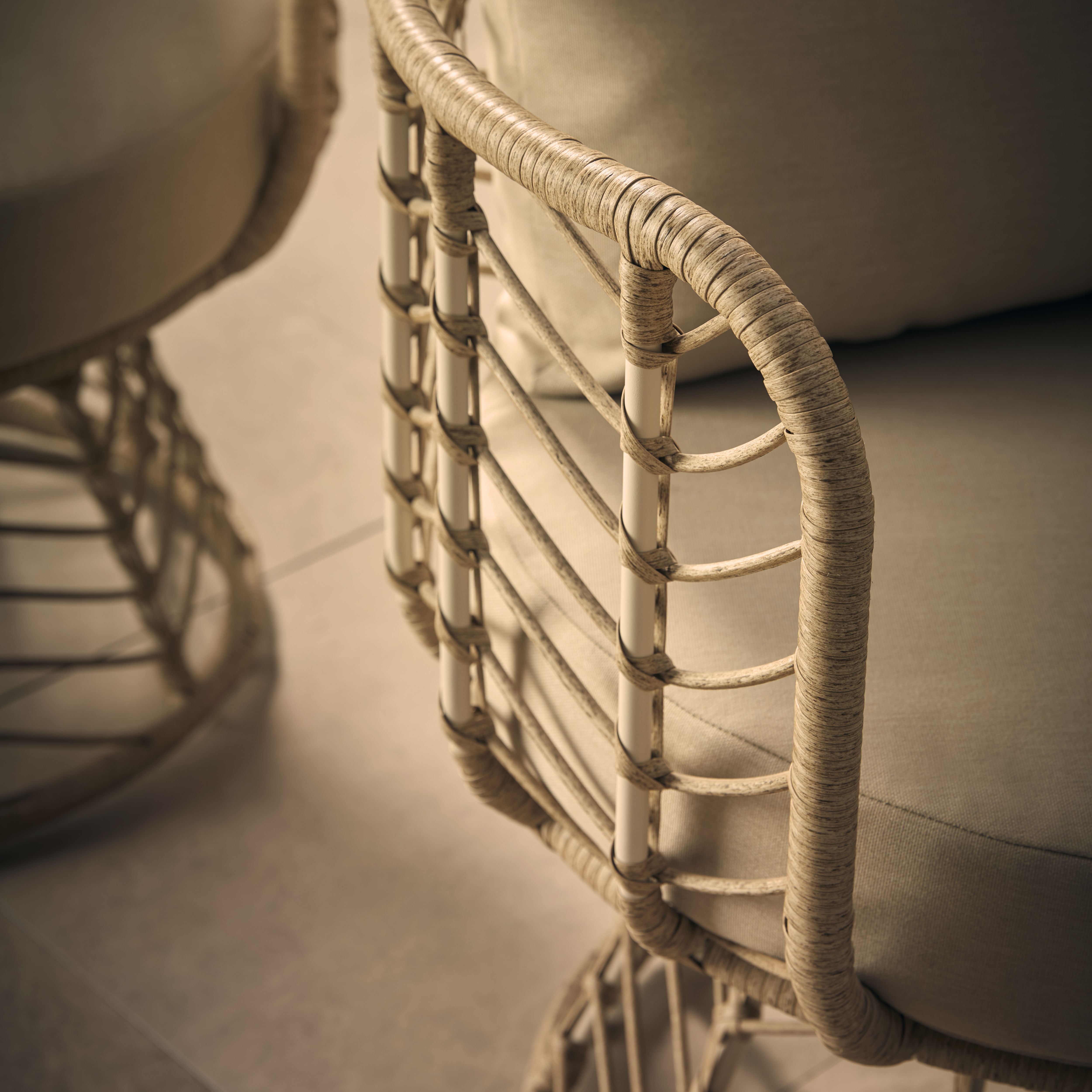 GoodHome Omalos Beige Metal 2 seater Bistro set