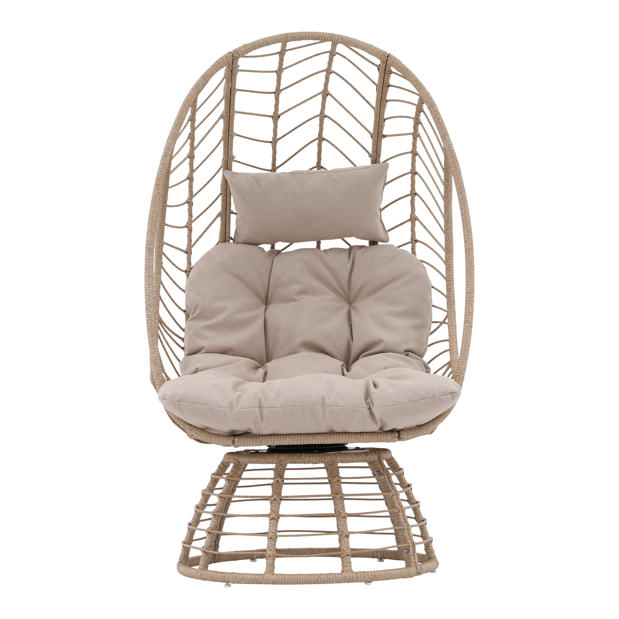 GoodHome Omalos Beige Rattan effect Egg chair