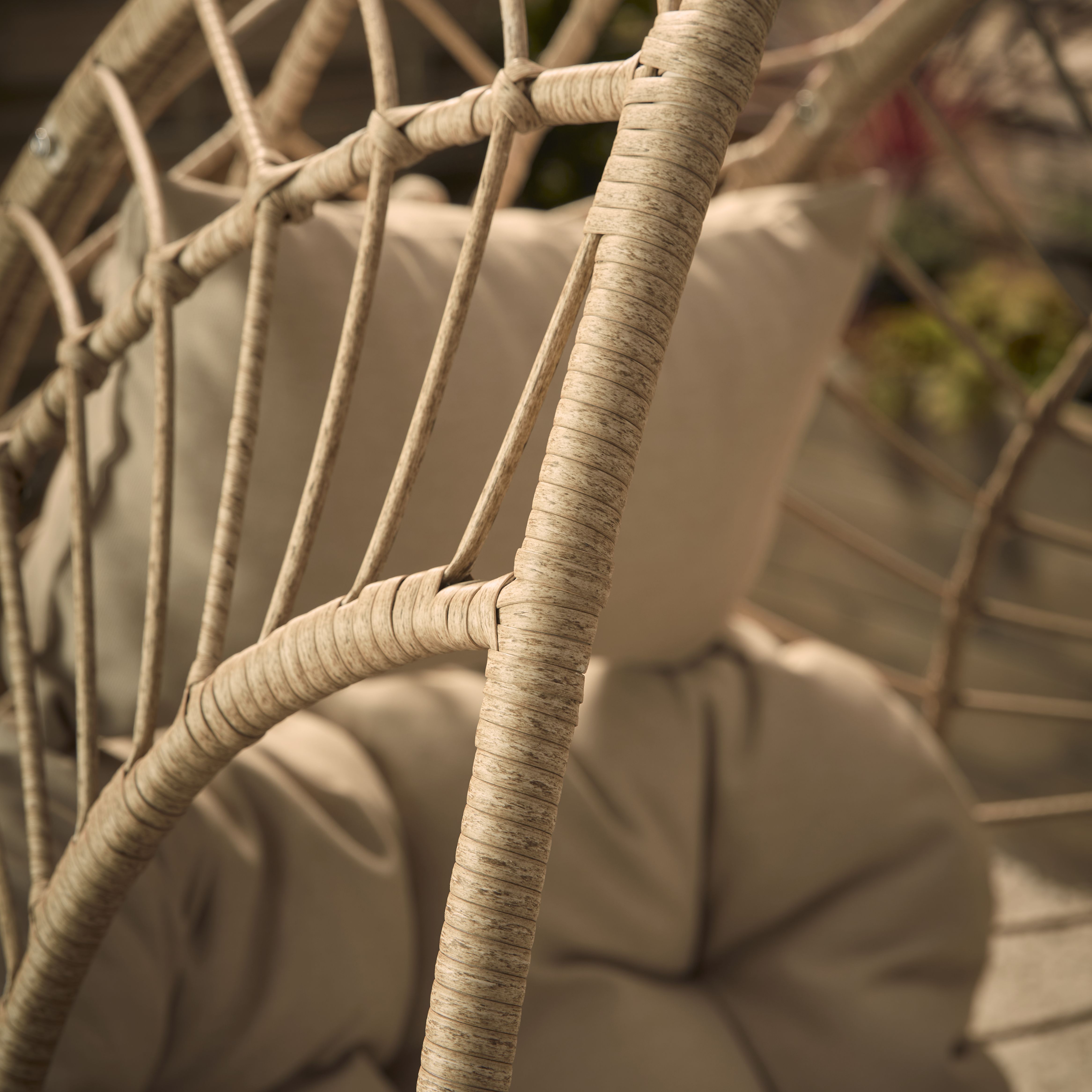 GoodHome Omalos Beige Rattan effect Egg chair