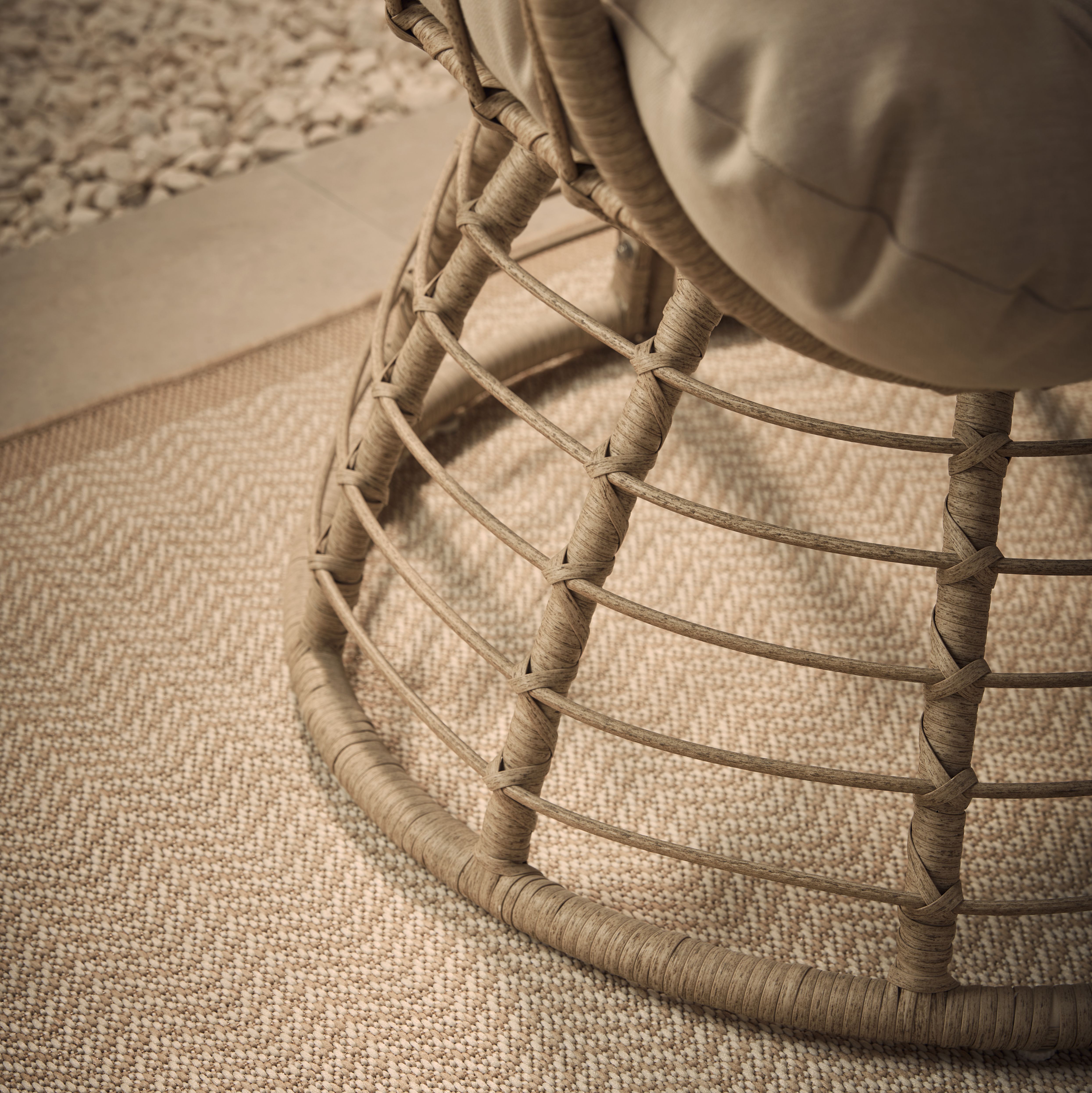 GoodHome Omalos Beige Rattan effect Egg chair