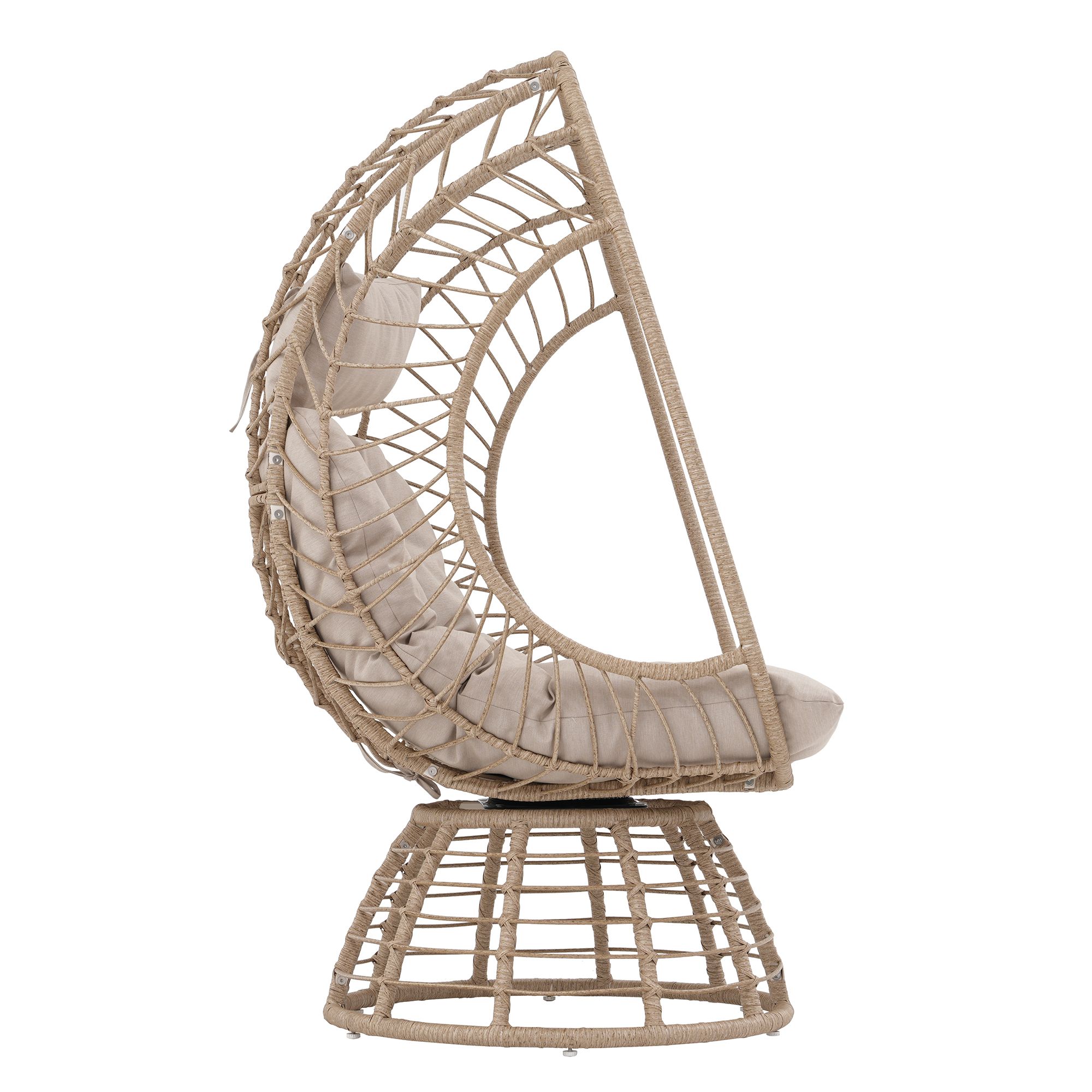 GoodHome Omalos Beige Rattan effect Egg chair
