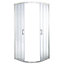 GoodHome Onega Silver effect Quadrant Shower Enclosure & tray with Corner entry double sliding door (H)190cm (W)80cm (D)80cm
