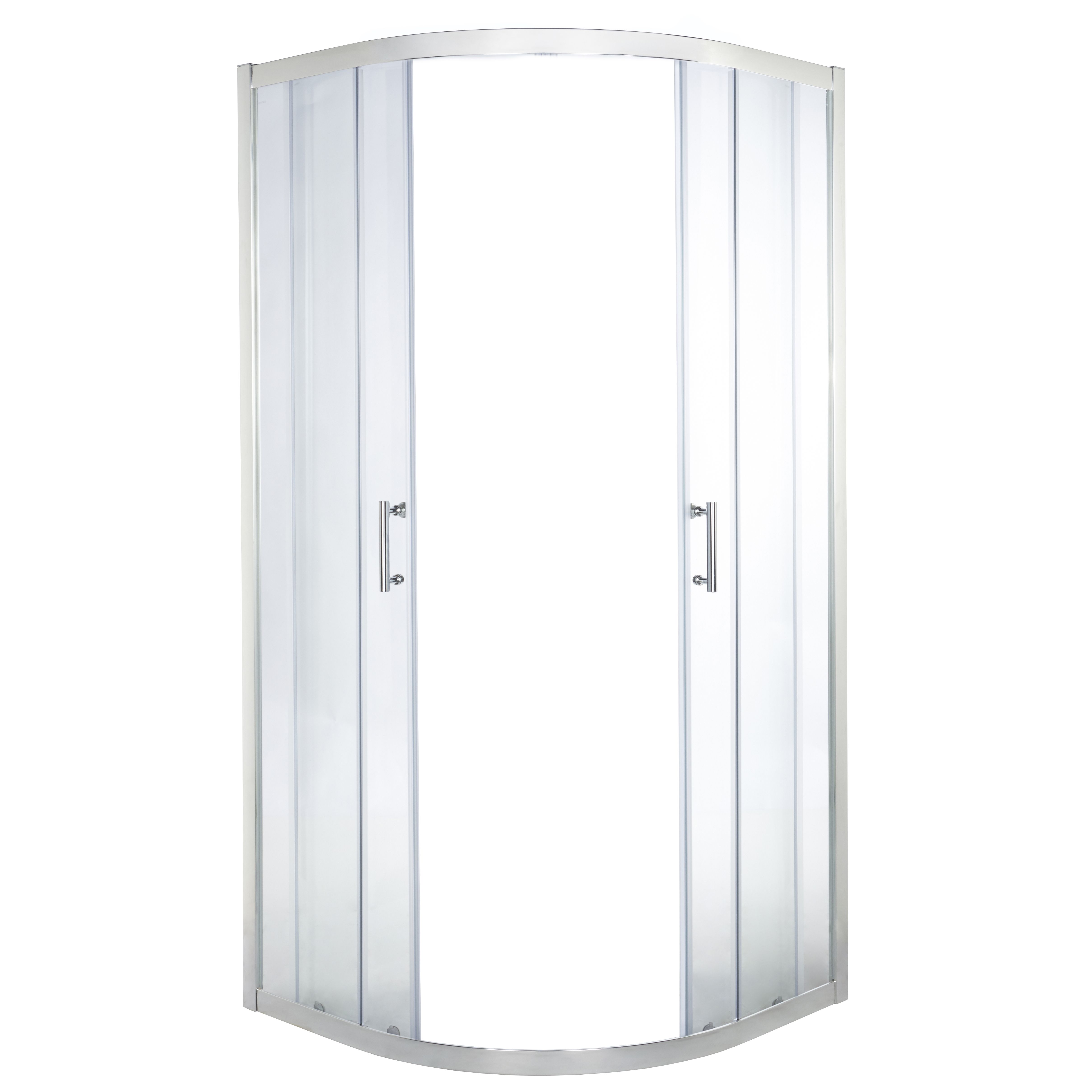 GoodHome Onega Silver effect Quadrant Shower Enclosure & tray with Corner entry double sliding door (H)190cm (W)80cm (D)80cm