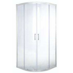 GoodHome Onega Silver effect Quadrant Shower Enclosure & tray with Corner entry double sliding door (W)900mm (D)900mm