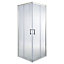 GoodHome Onega Silver effect Square Shower Enclosure & tray with Corner entry double sliding door (H)190cm (W)80cm (D)80cm