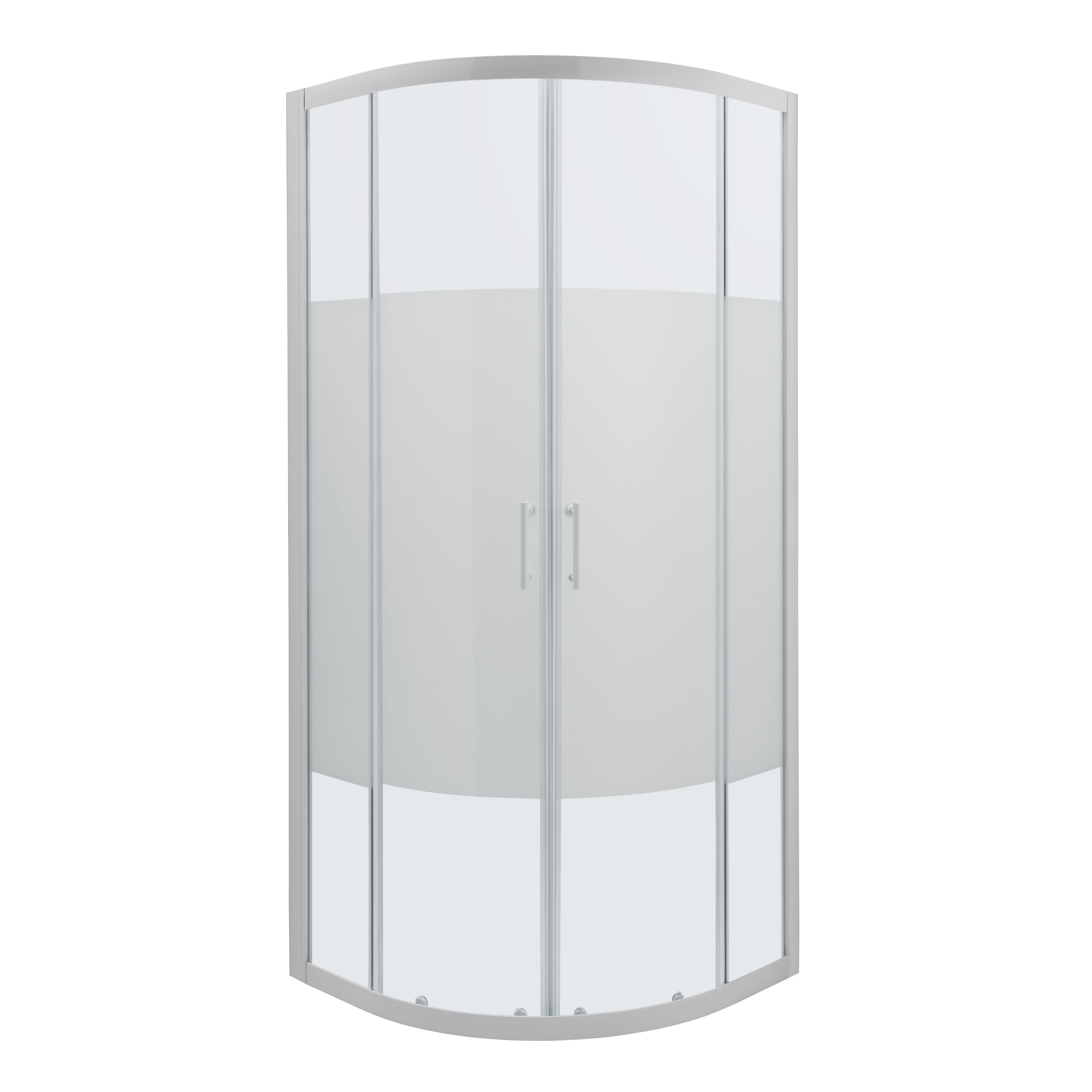 GoodHome Onega White Quadrant Shower Enclosure & tray with Corner entry double sliding door (H)190cm (W)80cm (D)80cm