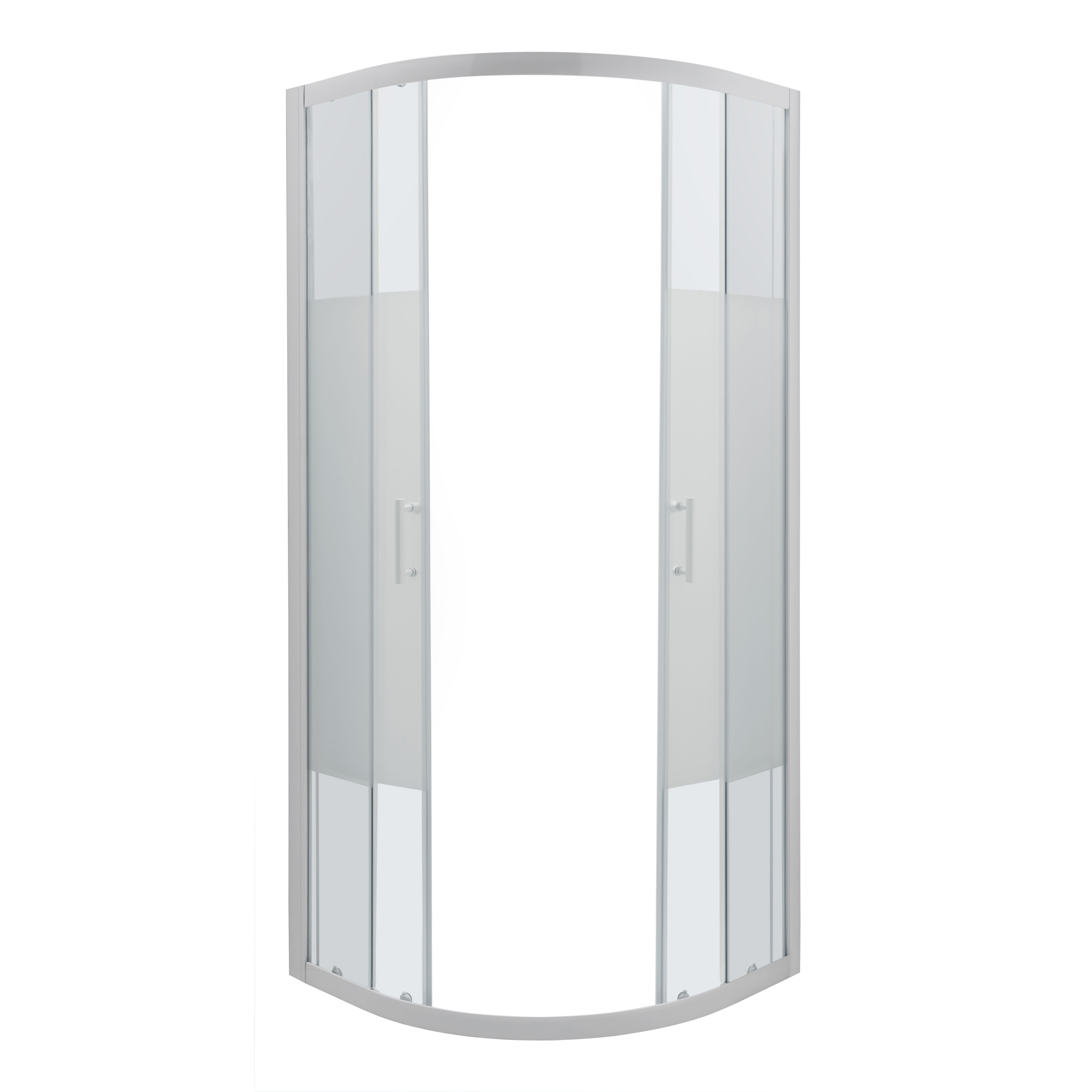 GoodHome Onega White Quadrant Shower Enclosure & tray with Corner entry double sliding door (H)190cm (W)90cm (D)90cm