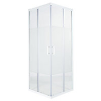 GoodHome Onega White Square Shower Enclosure & tray with Corner entry double sliding door (H)190cm (W)90cm (D)90cm