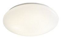 GoodHome Ops Brushed Metal & plastic White Ceiling light
