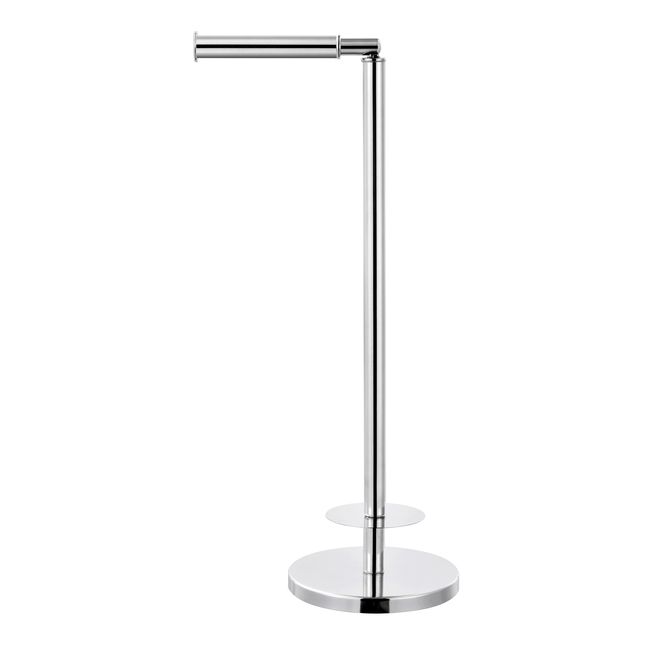GoodHome Ormara Gloss Silver effect Floor-mounted Toilet roll holder (H)475mm (W)219mm