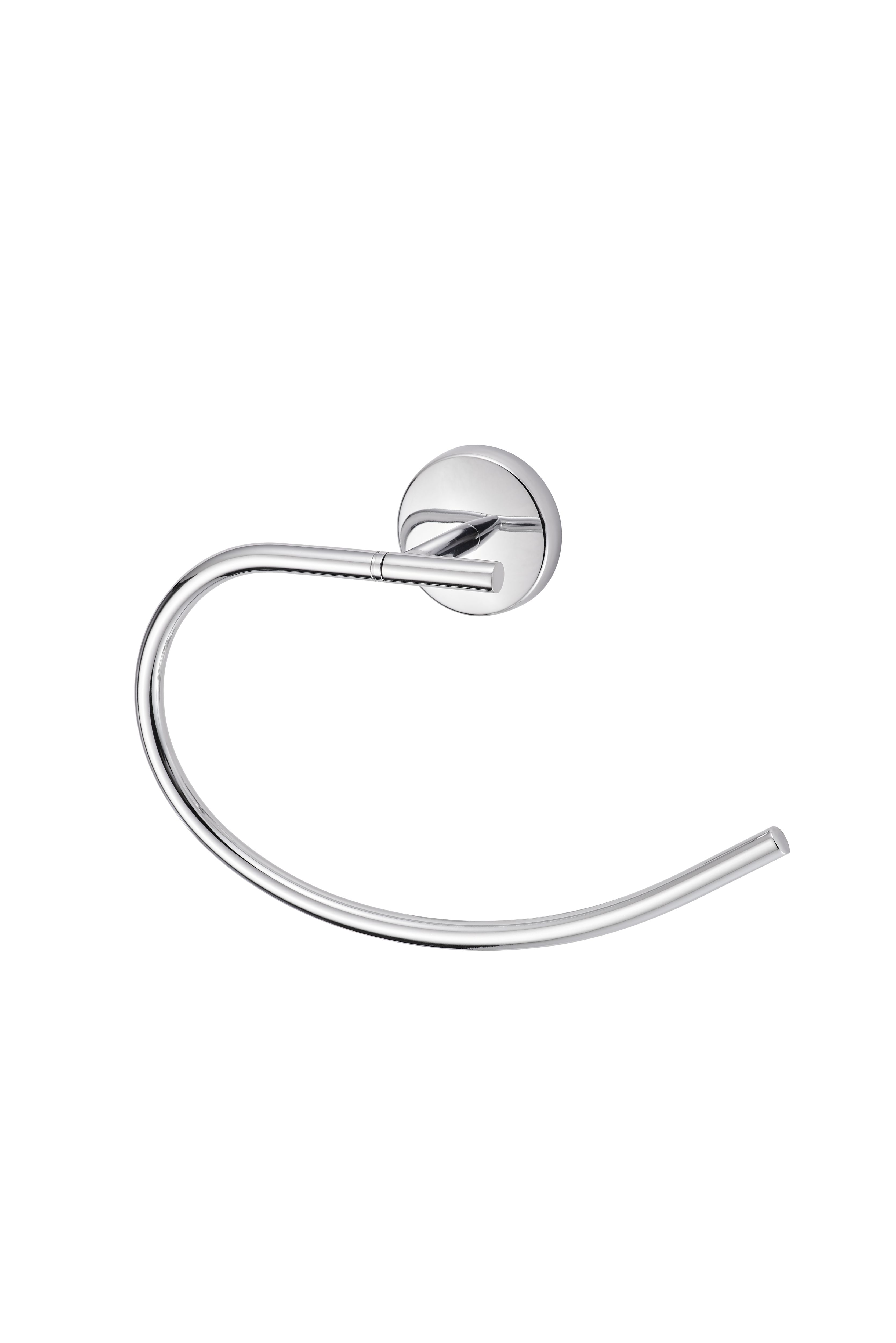 GoodHome Ormara Polished Silver effect Zinc alloy Wall-mounted Towel ring (W)22cm