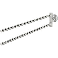 GoodHome Ormara Wall-mounted Silver effect Chrome-plated Double towel rail (W)480mm