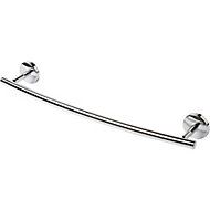 GoodHome Ormara Wall-mounted Silver effect Chrome-plated Towel rail (W)480mm