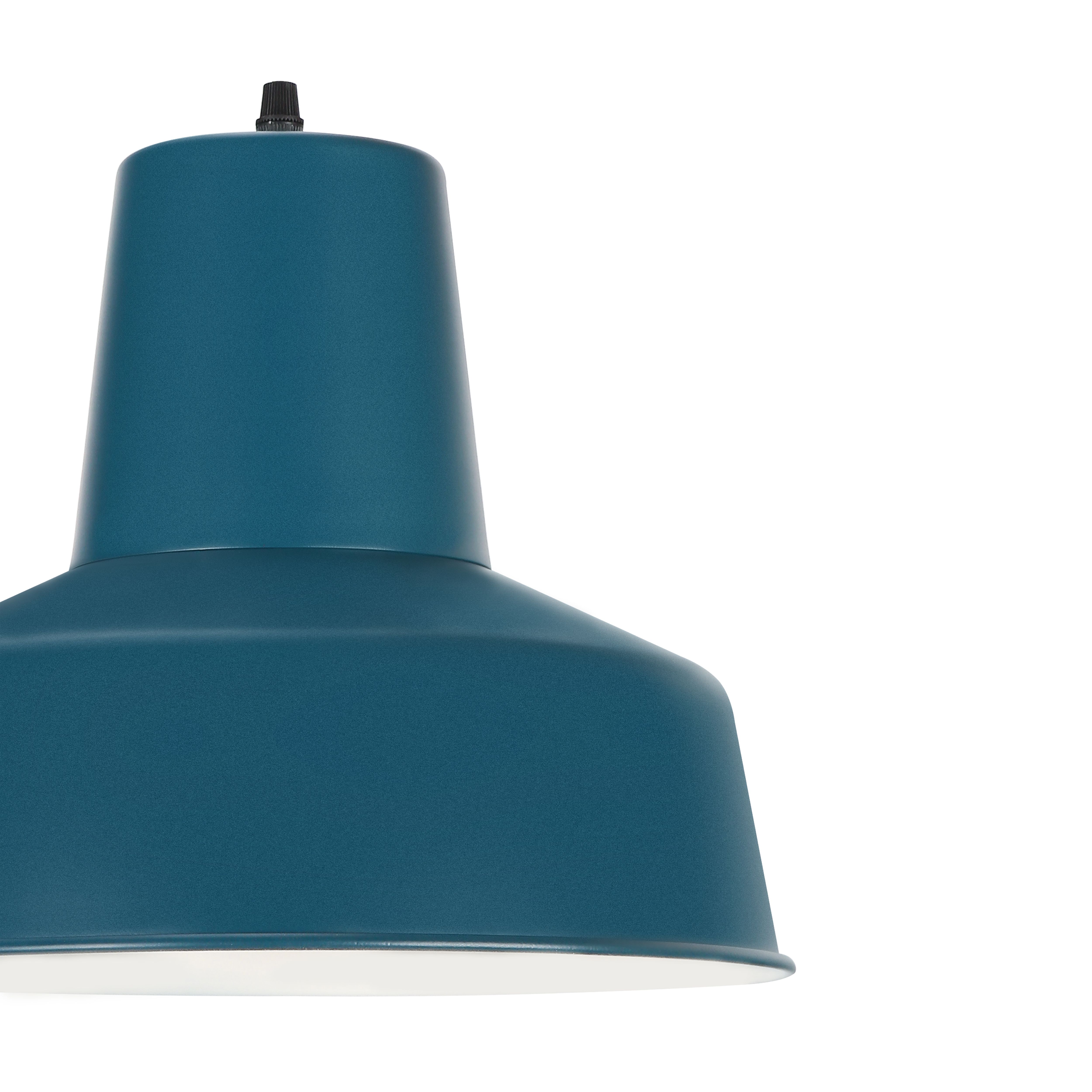GoodHome Orous Rectangular Matt Blue 3 Lamp LED Pendant ceiling light, (Dia)245mm