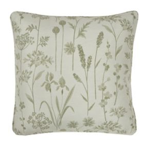 GoodHome Otema Light green Floral Indoor Cushion (L)50cm x (W)43cm