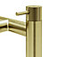 GoodHome Owens Satin Brass effect Deck-mounted Manual Double Bath Filler Tap