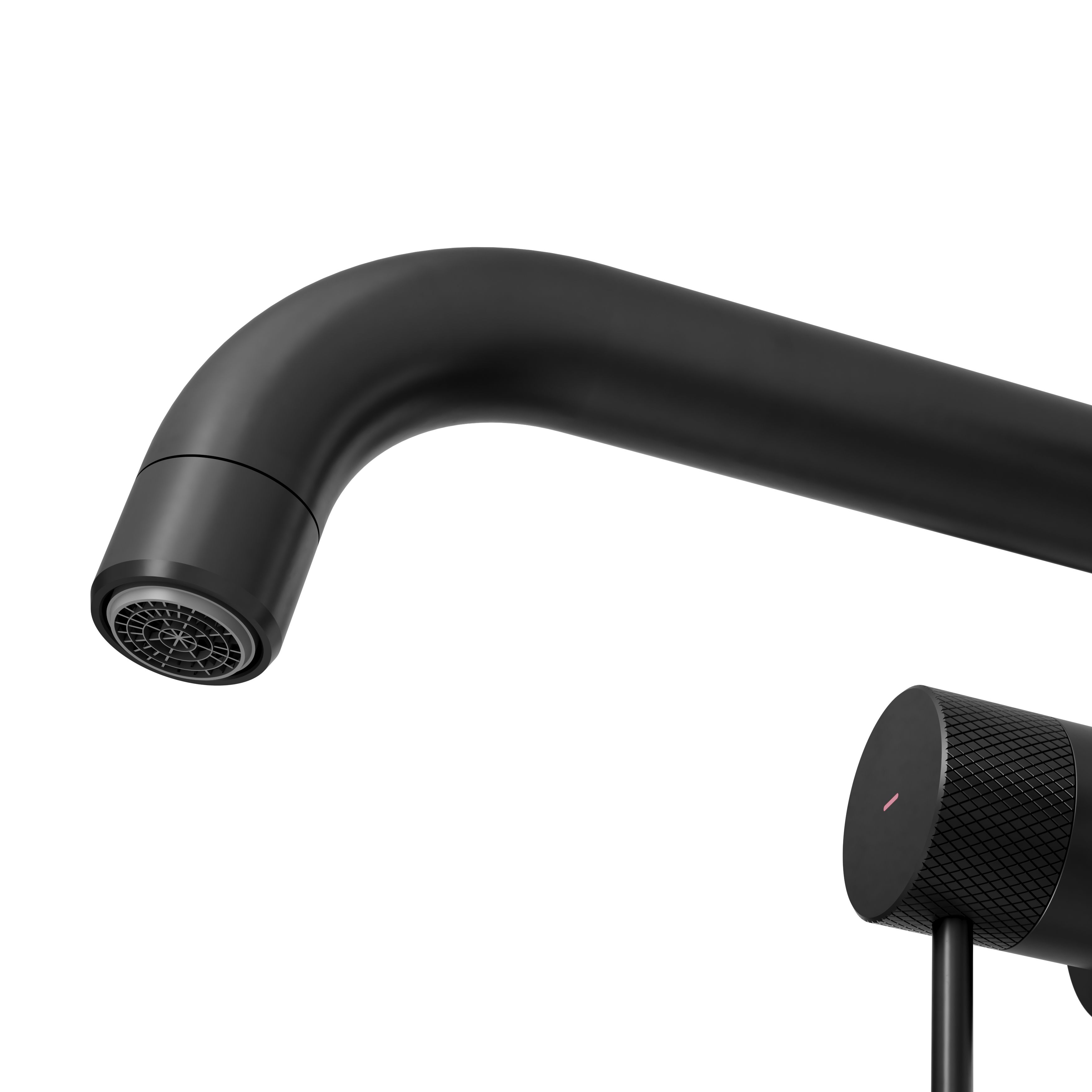 GoodHome OWENS Standard Black Round Wall-mounted Manual Wall Mono mixer Tap