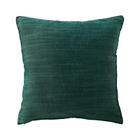 GoodHome Pahea Dark green Plain Indoor Cushion (L)45cm x (W)45cm