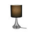 GoodHome Painswick Satin Black Nickel effect Cylinder Table lamp