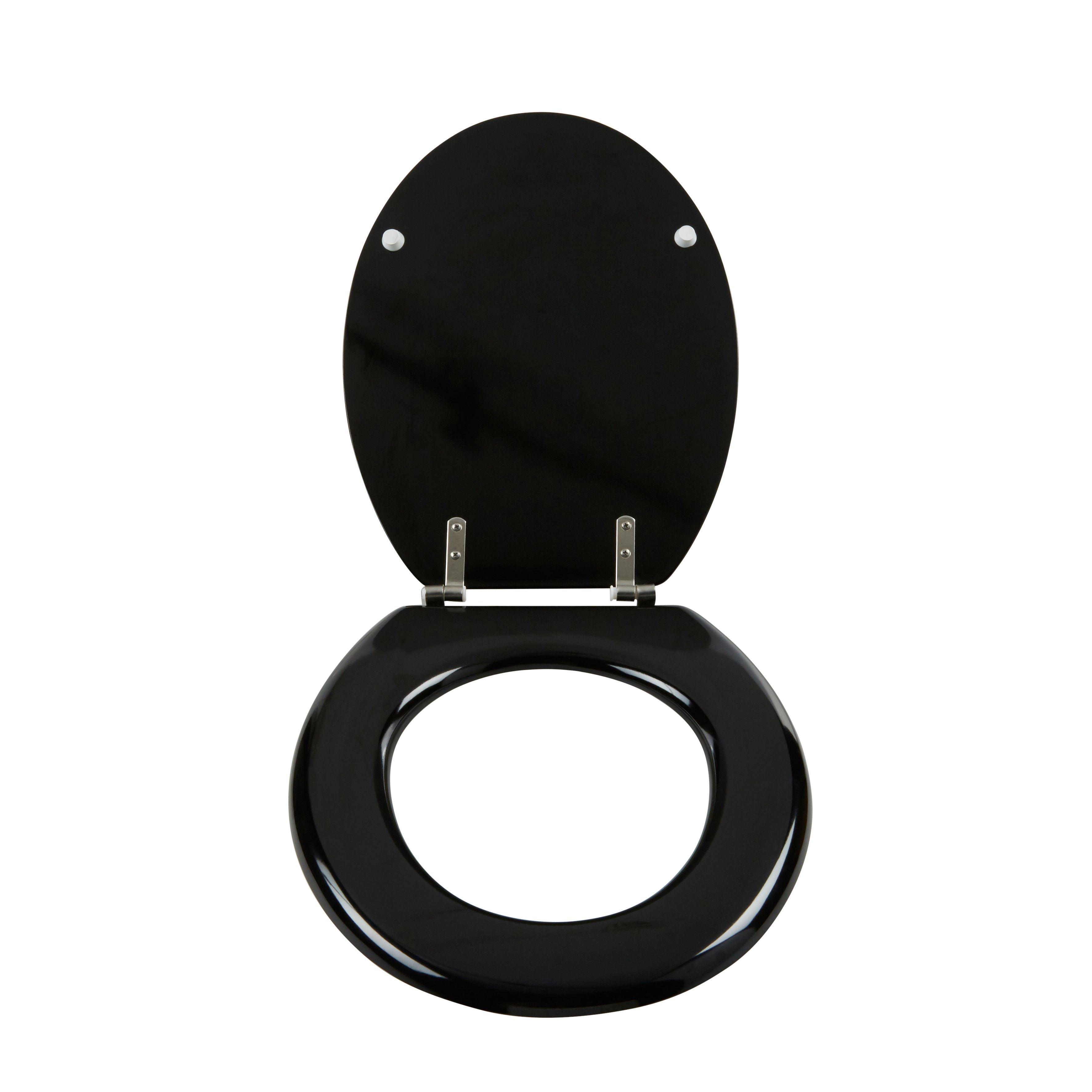 GoodHome Palmi Black Standard close Toilet seat
