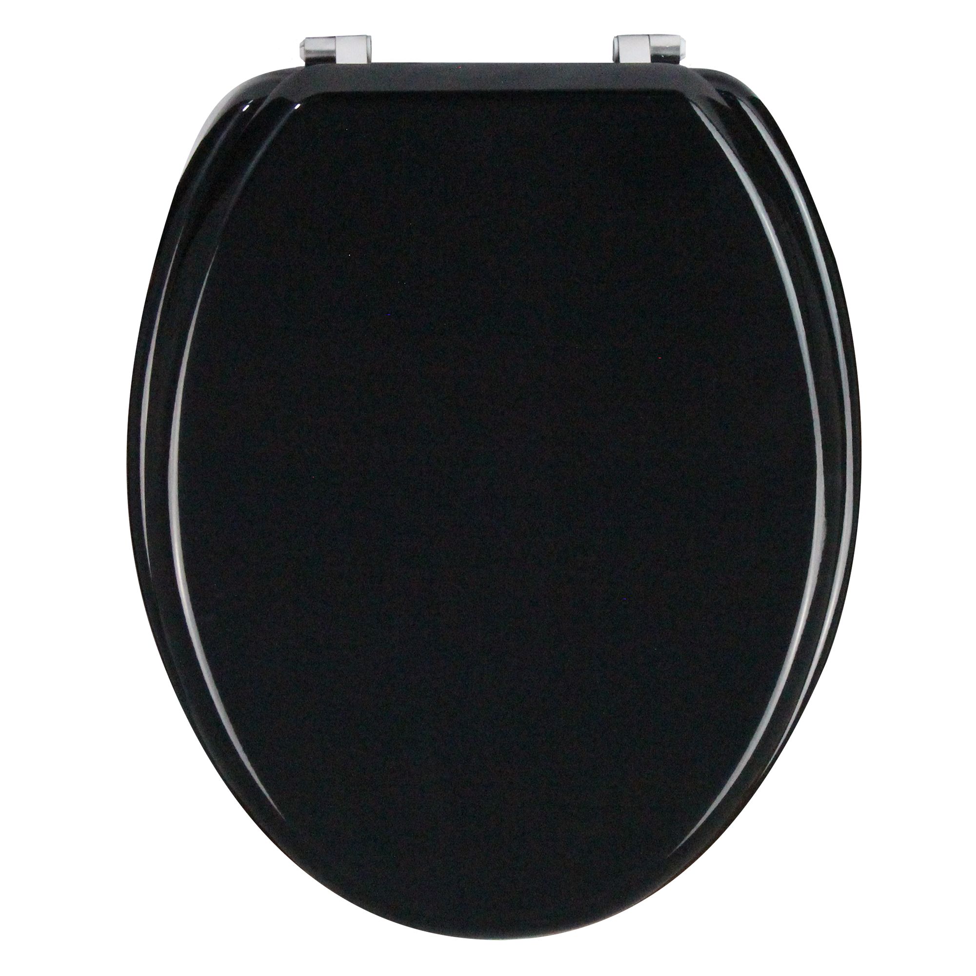 GoodHome Palmi Black Standard close Toilet seat