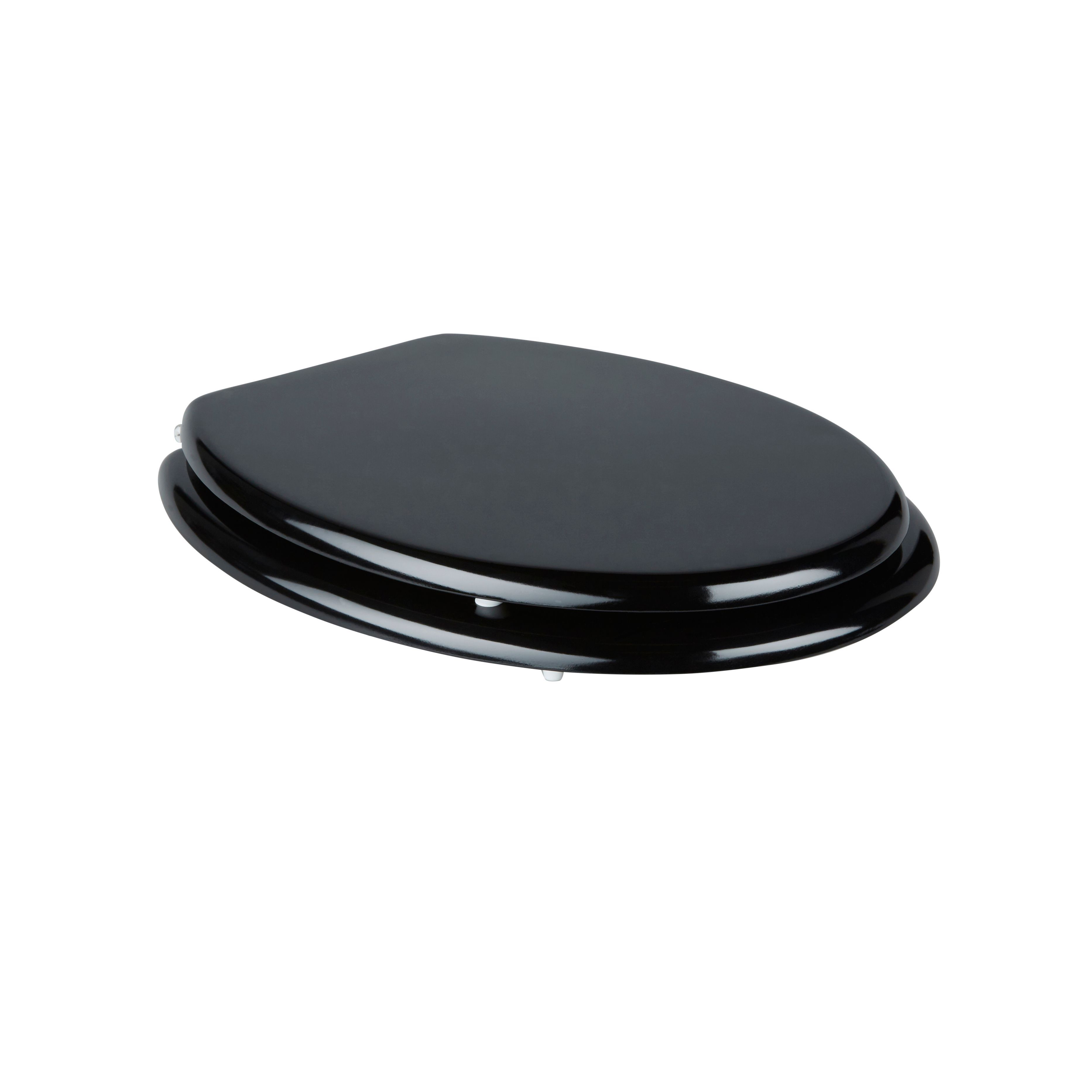 GoodHome Palmi Black Standard close Toilet seat