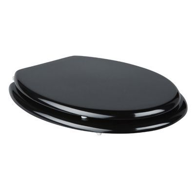 GoodHome Palmi Black Standard close Toilet seat