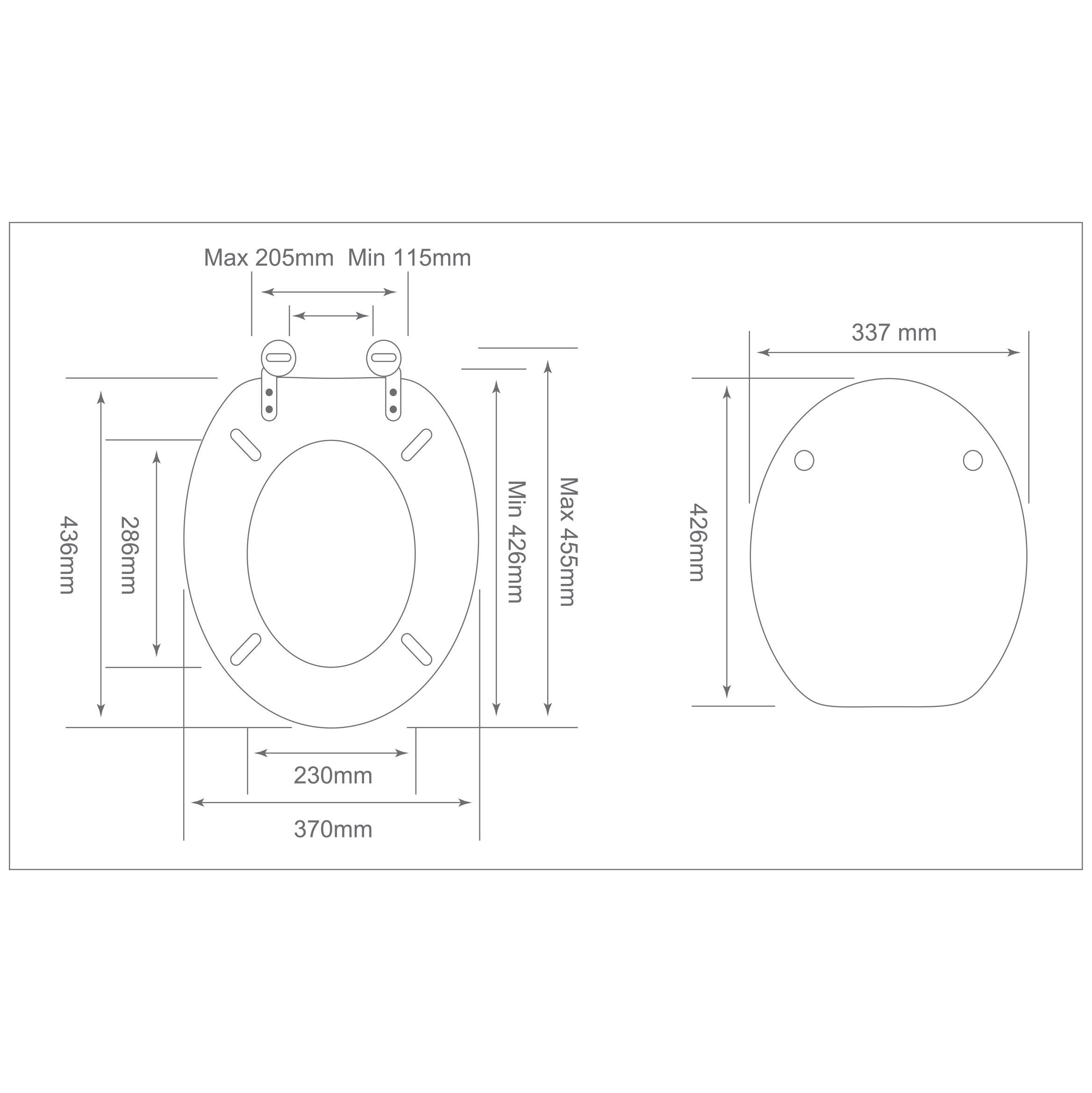 GoodHome Palmi Black Standard close Toilet seat