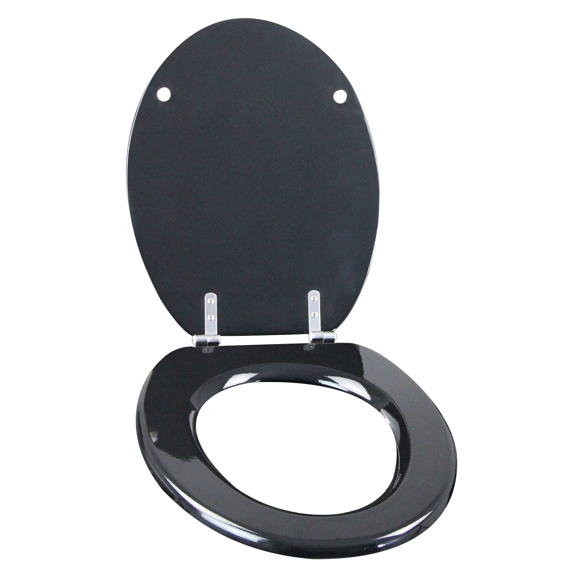 GoodHome Palmi Black Standard close Toilet seat