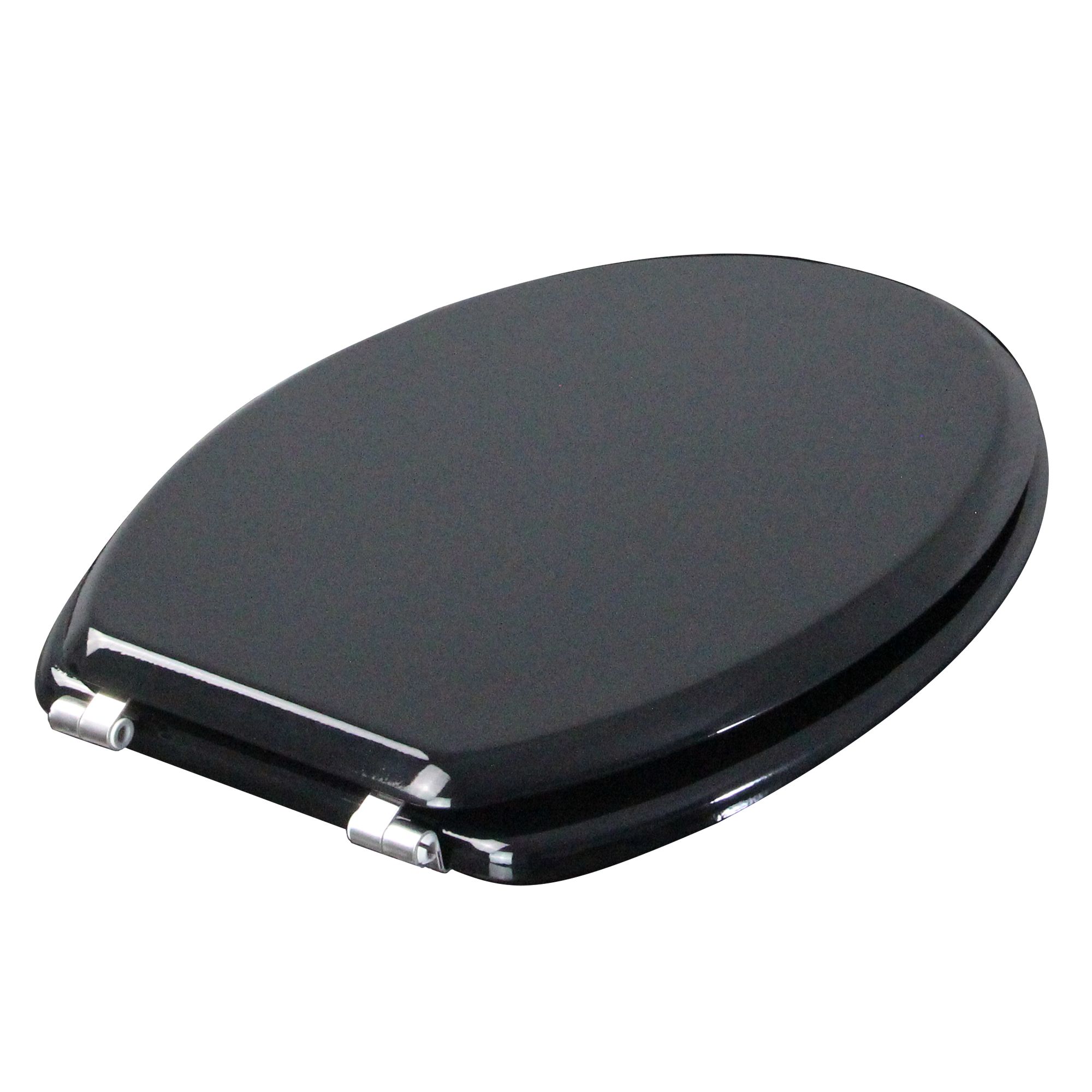 GoodHome Palmi Black Standard close Toilet seat