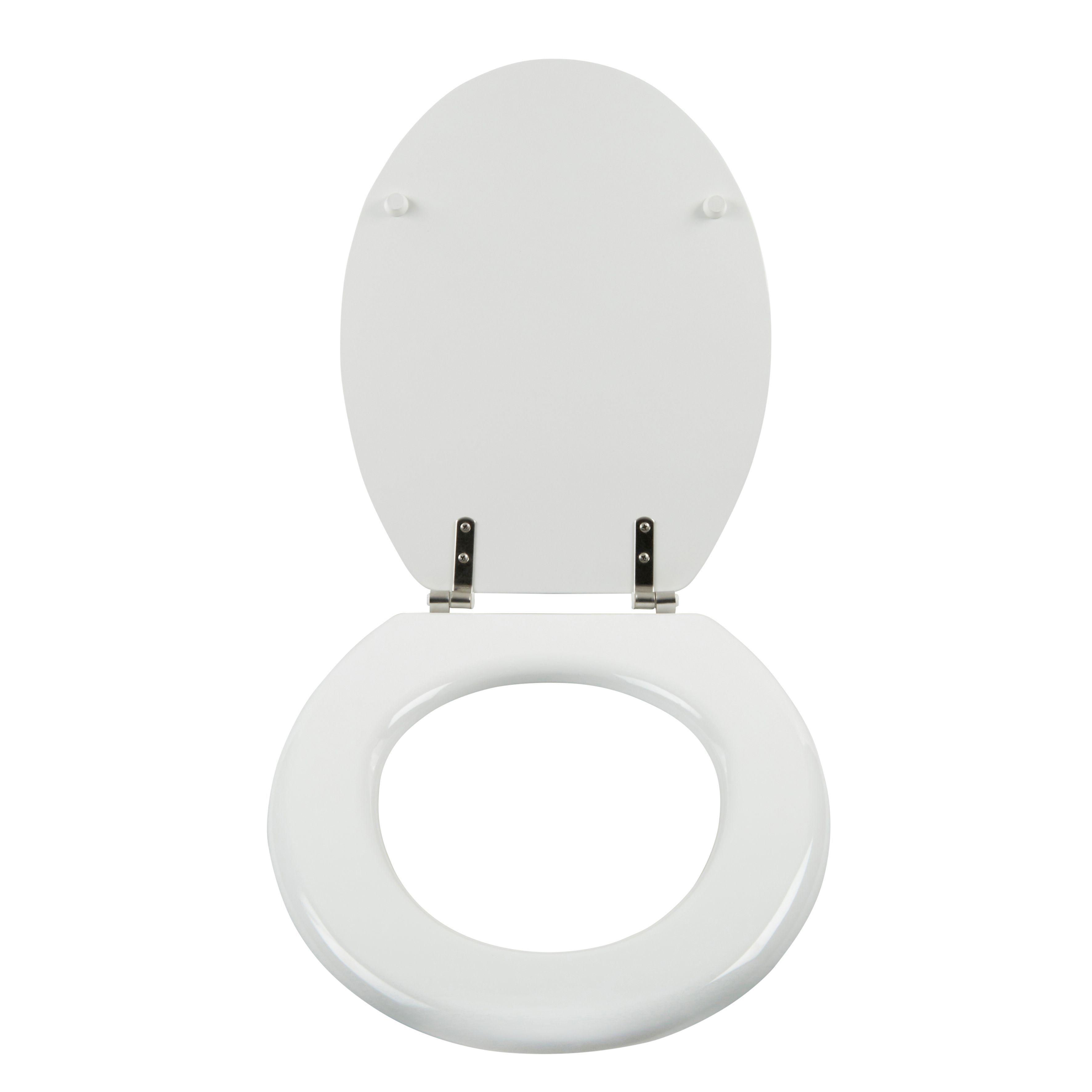 GoodHome Palmi White Round Standard close Toilet seat