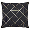 GoodHome Panaji Black Geometric Indoor Cushion (L)40cm x (W)40cm