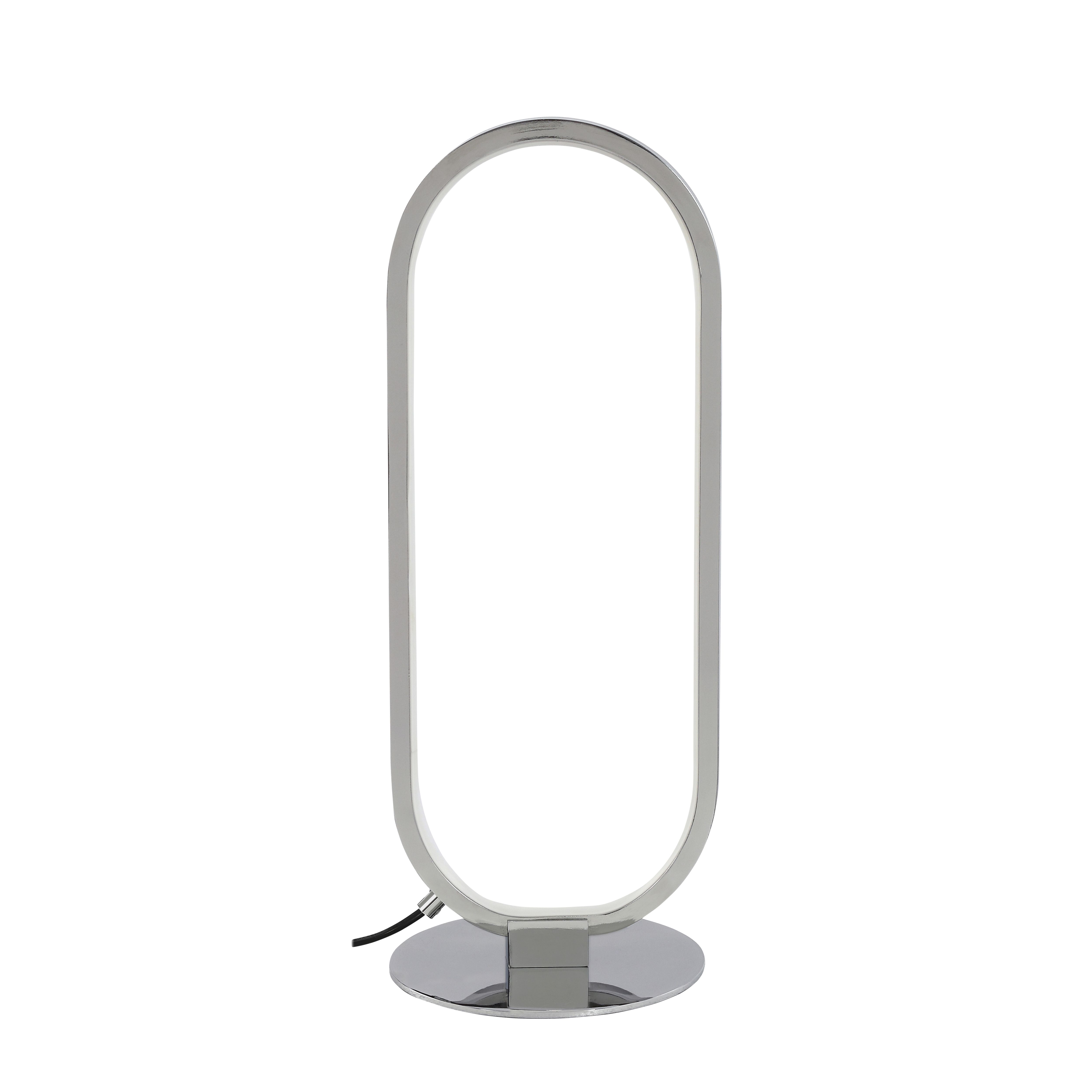 GoodHome Papua Chrome Integrated LED Oval Table light