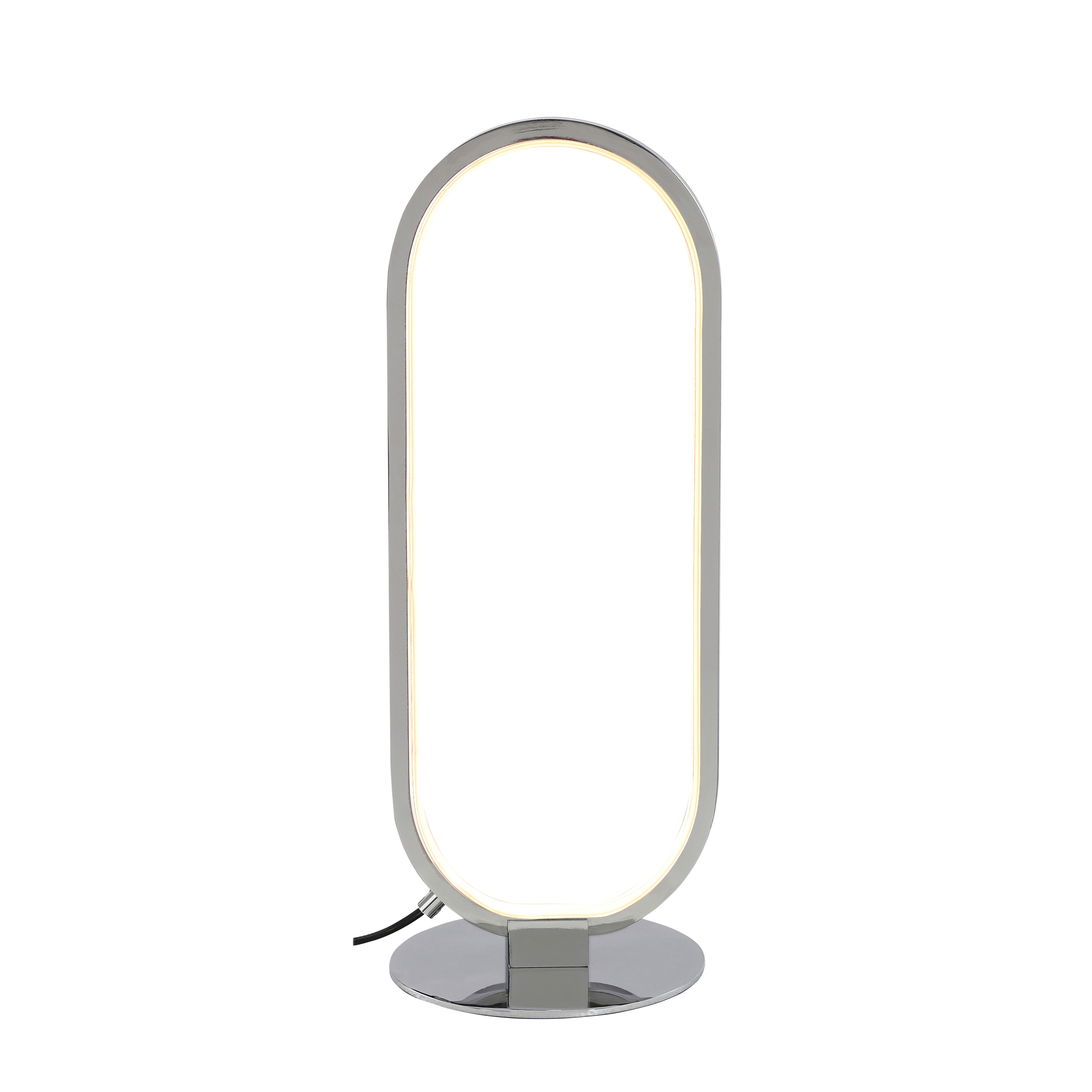 GoodHome Papua Chrome Integrated LED Oval Table light