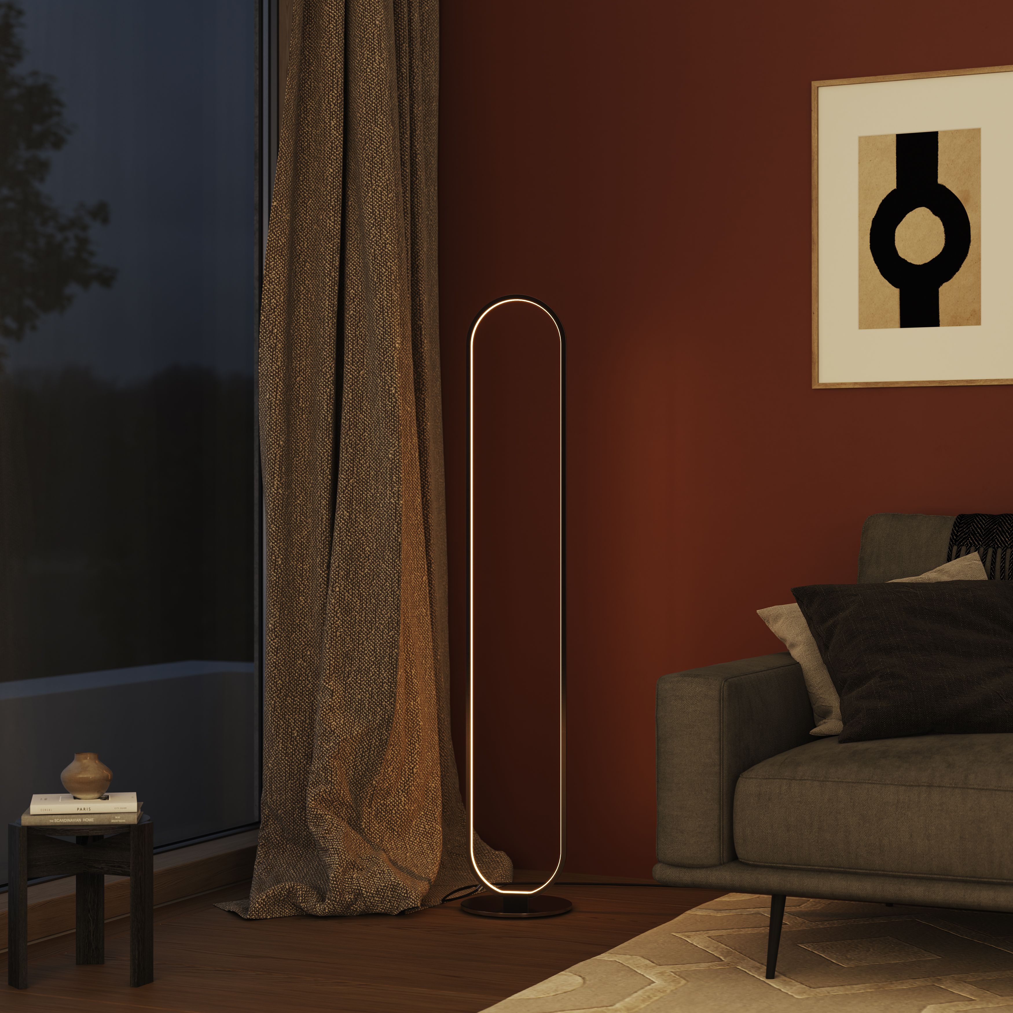 GoodHome Papua Gloss LED Floor lamp