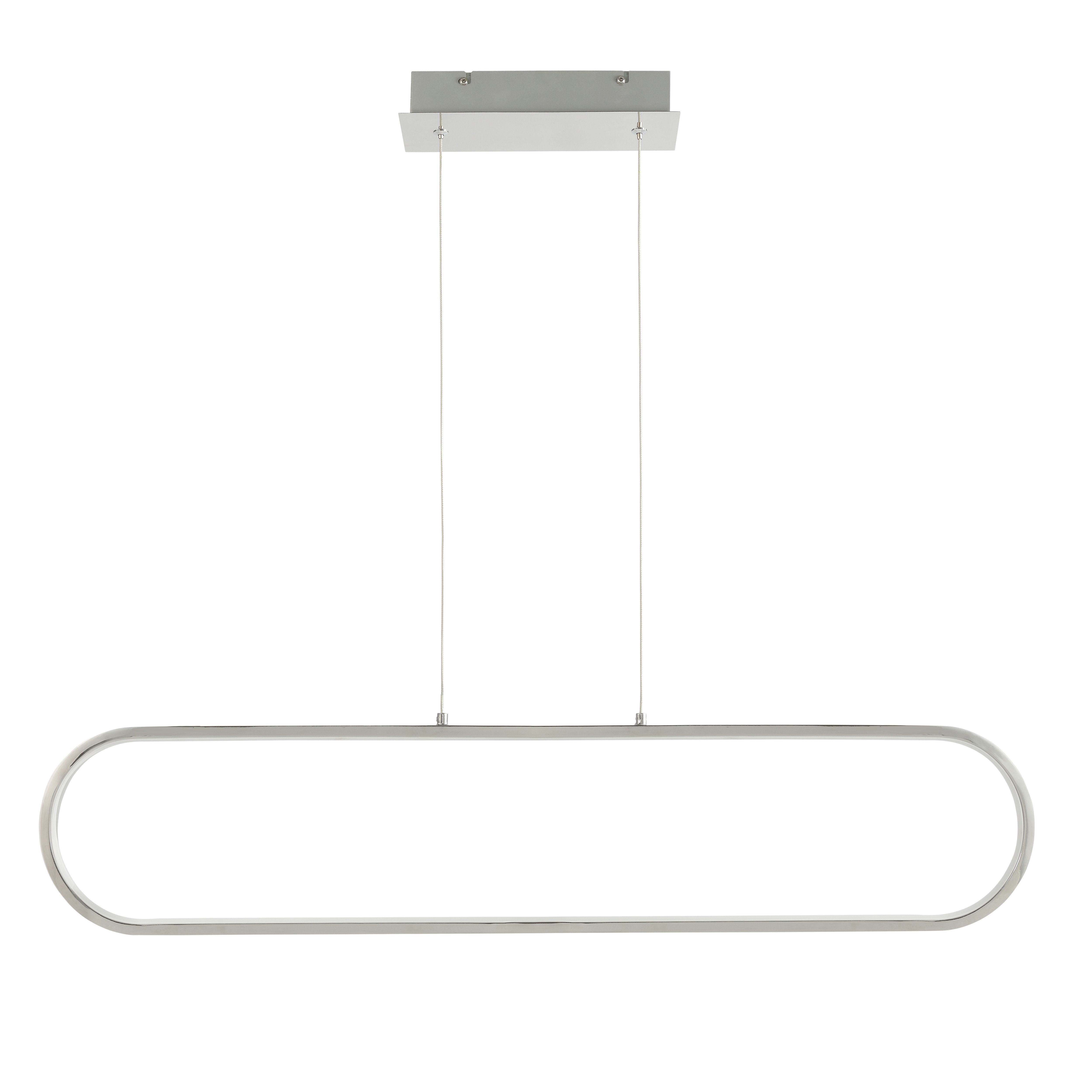 GoodHome papua Satin Silver effect LED Pendant ceiling light, (Dia)100mm