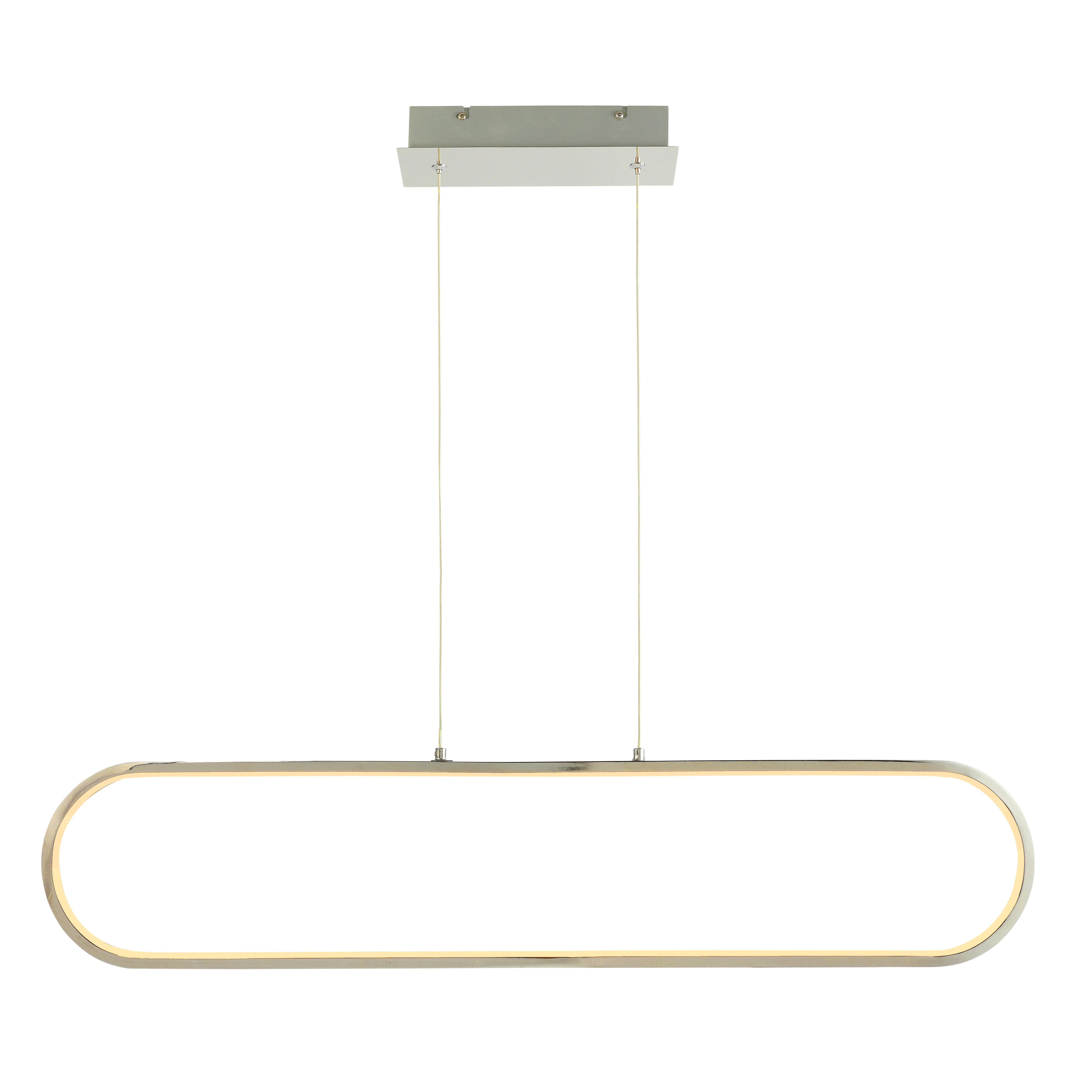 GoodHome papua Satin Silver effect LED Pendant ceiling light, (Dia)100mm