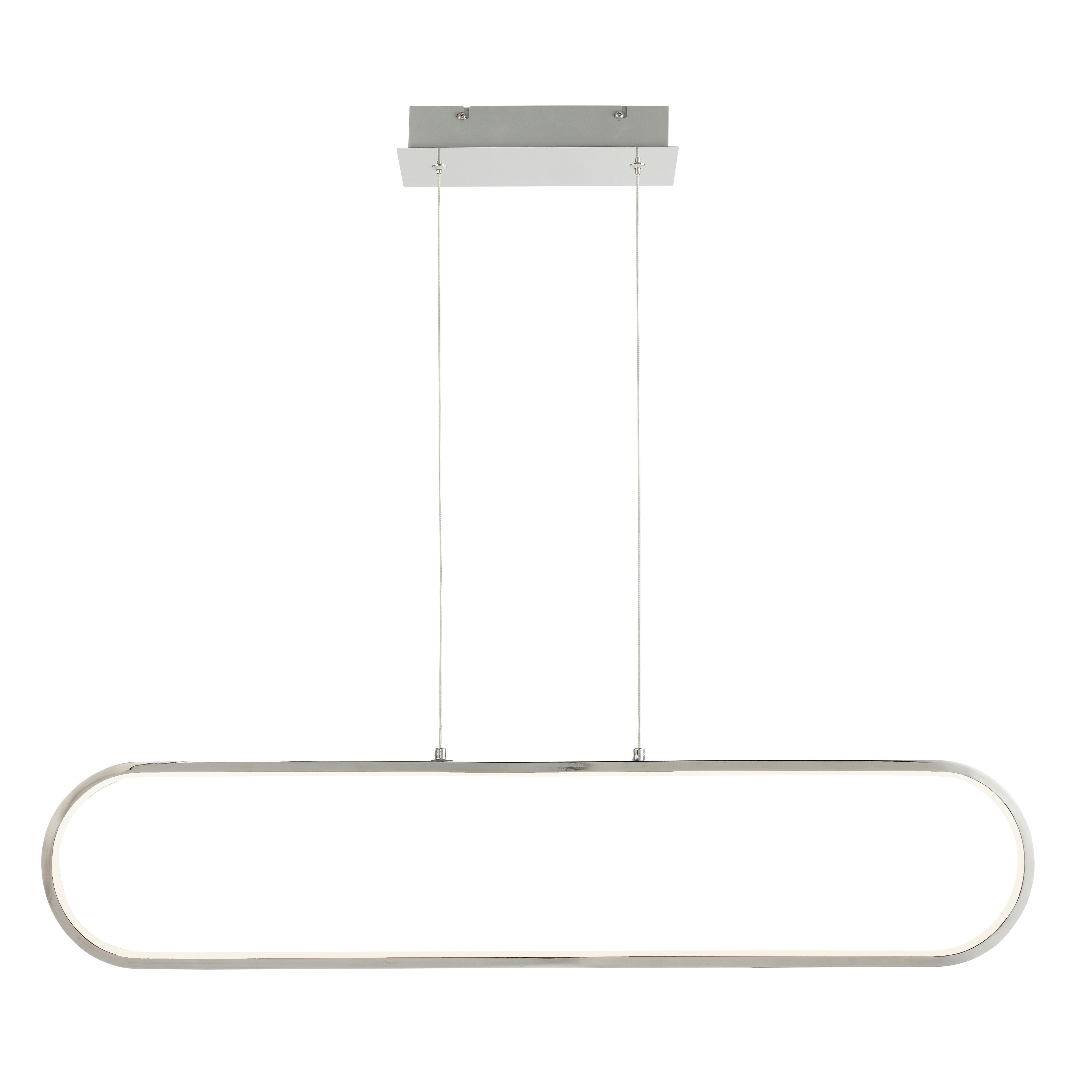 GoodHome papua Satin Silver effect LED Pendant ceiling light, (Dia)100mm
