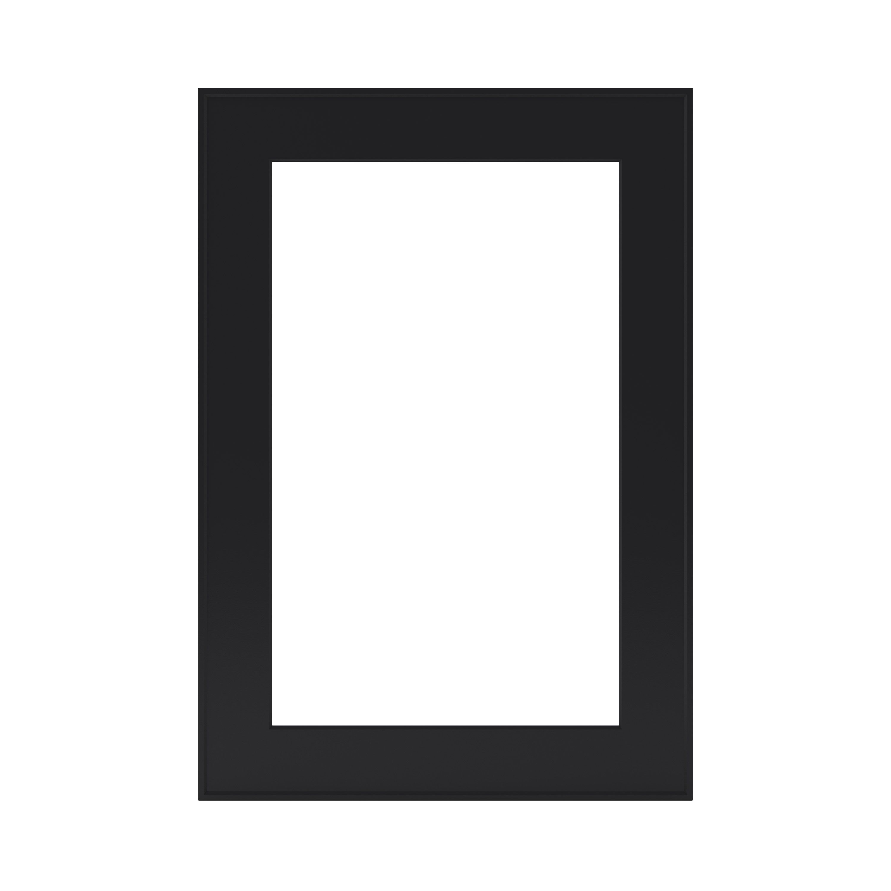 GoodHome Pasilla Matt carbon thin frame slab Glazed Cabinet door (W)500mm (H)715mm (T)20mm