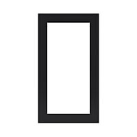 GoodHome Pasilla Matt carbon thin frame slab Tall glazed Cabinet door (W)500mm (H)895mm (T)20mm
