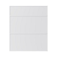 GoodHome Pasilla Matt white thin frame slab Drawer front (W)600mm, Pack of 3