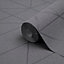 GoodHome Patula Dark grey Geometric Ridged effect Textured Wallpaper