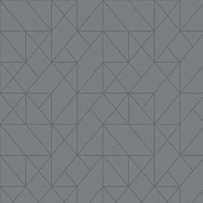 GoodHome Patula Dark grey Ridged effect Geometric Textured Wallpaper