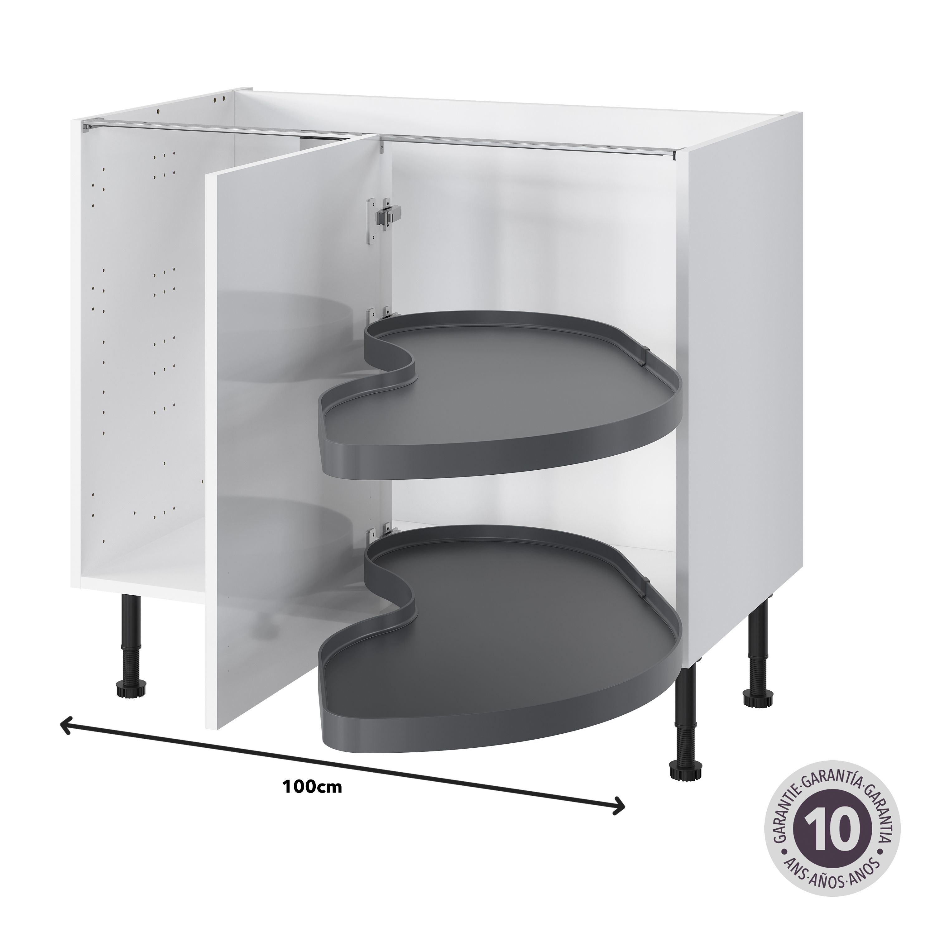 GoodHome Pebre Anthracite Soft-close Pull out storage, (H)698mm (W)865mm